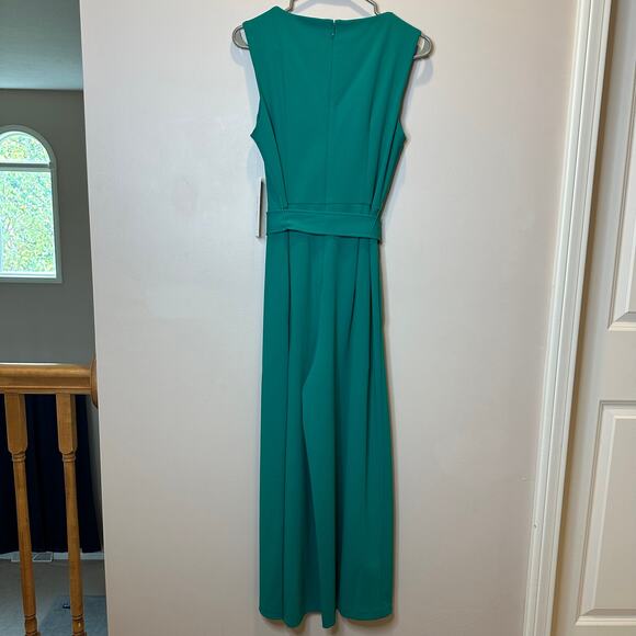 NWD Calvin Klein Kelly Green Sleeveless Belted Cropped Jumpsuit Womens Size 6 - Picture 5 of 12
